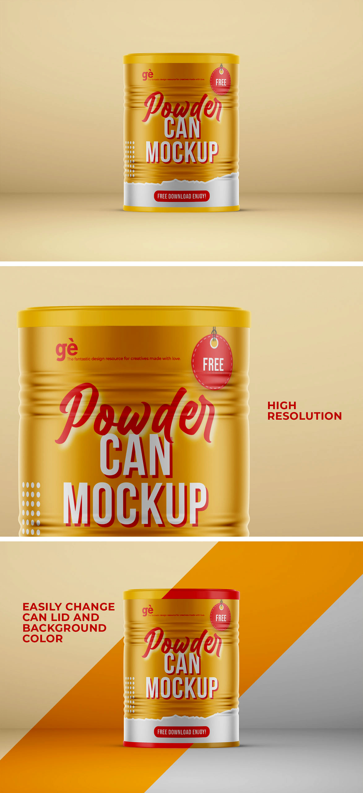 Powder Tin Can Mockup