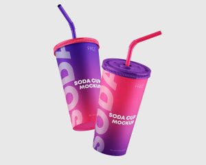 Paper Soda Cup Mockup set