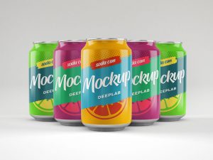 Free Soda Can Mockups Set