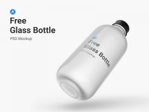 Cosmo Round Clear Glass Bottle Mockup