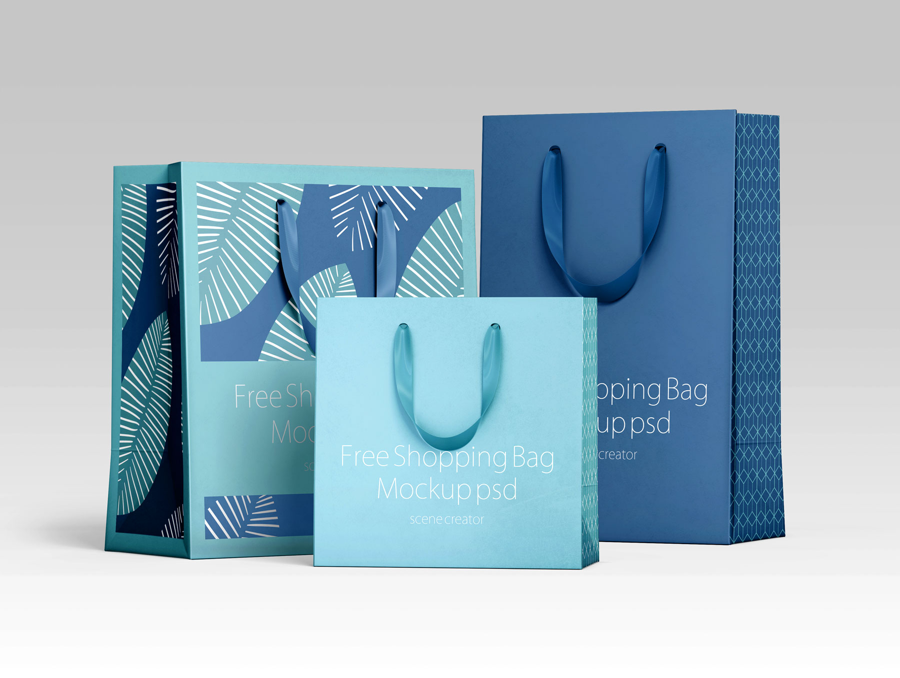 Free Shopping Bag Presentation Mockup PSD Set