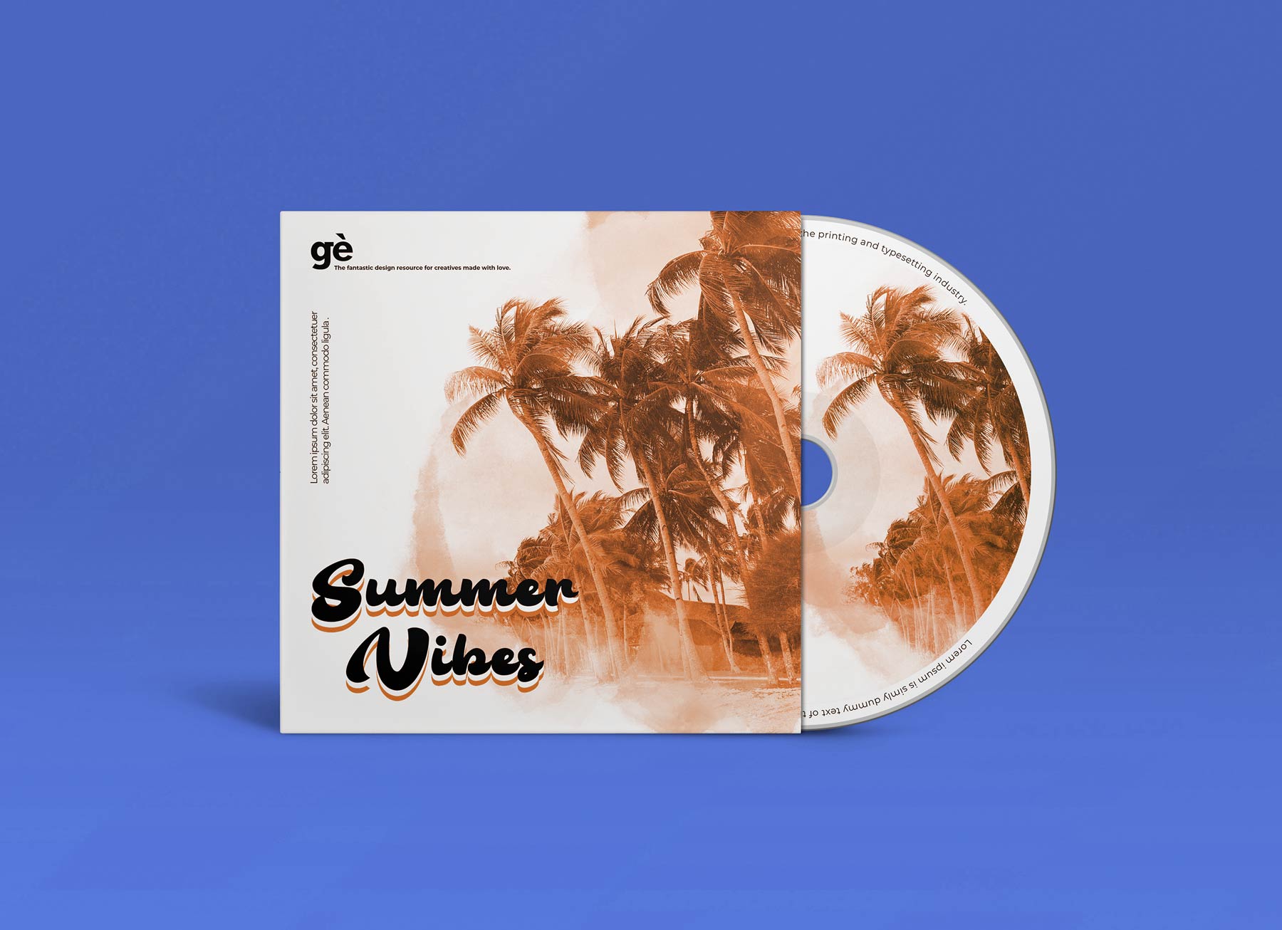 Free CD Cover and Disc Sticker Mockup