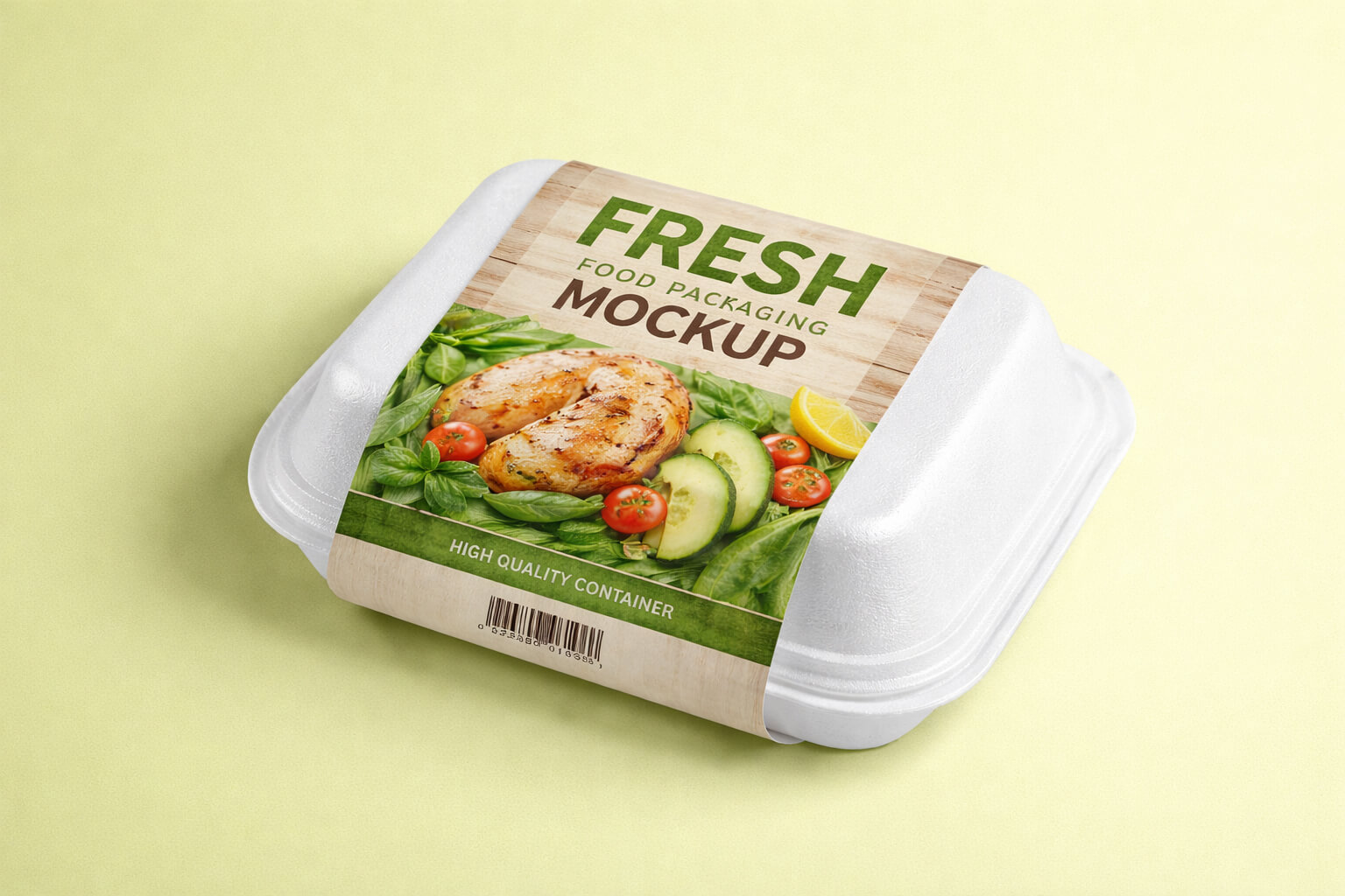 Free Disposable Food Container Packaging Mockup