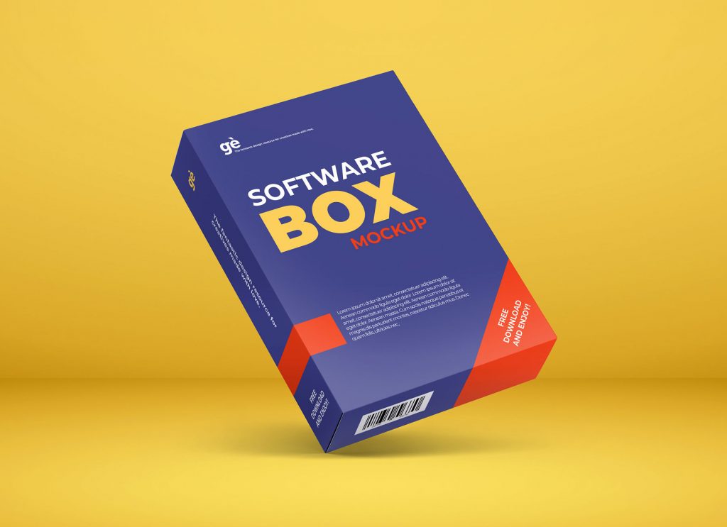 Free Software Product Packaging Box Mockup