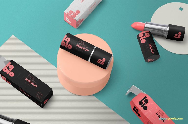 Free Matte Lipstick Packaging Mockup