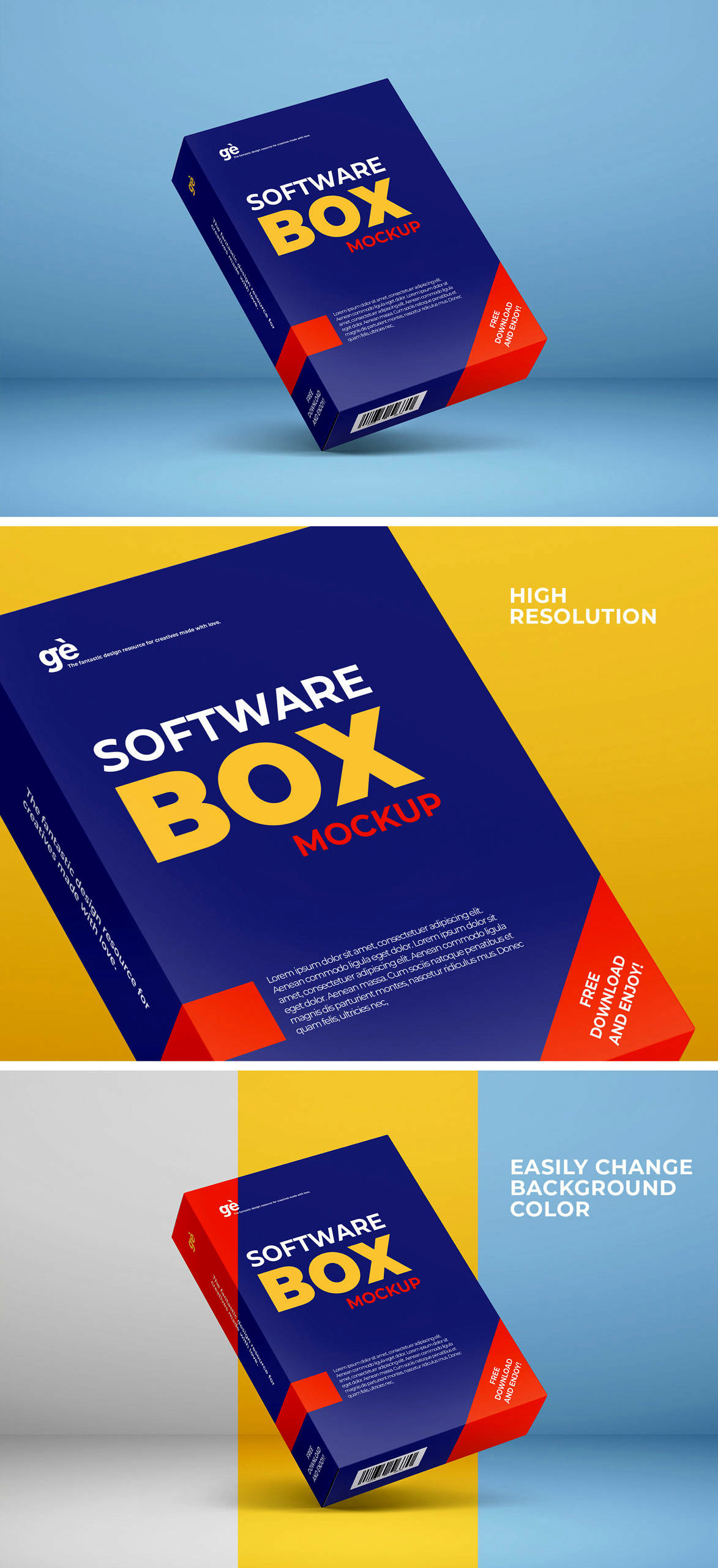 Free Software Product Packaging Box Mockup