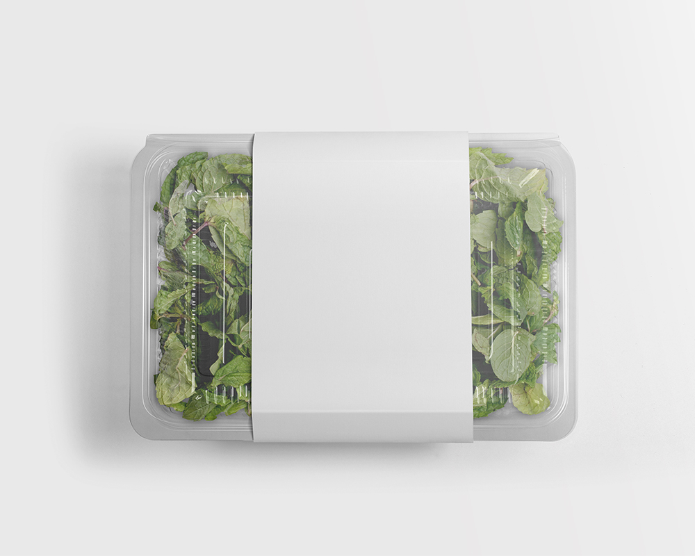 Veggie Packaging Clear Plastic Container Mockup