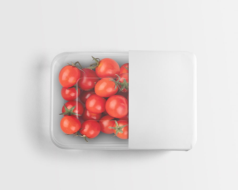 Free Transparent Tomato Packaging Container Mockup