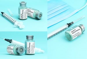 Free Covid Vaccine Vial Injection Syringe Mockups Set