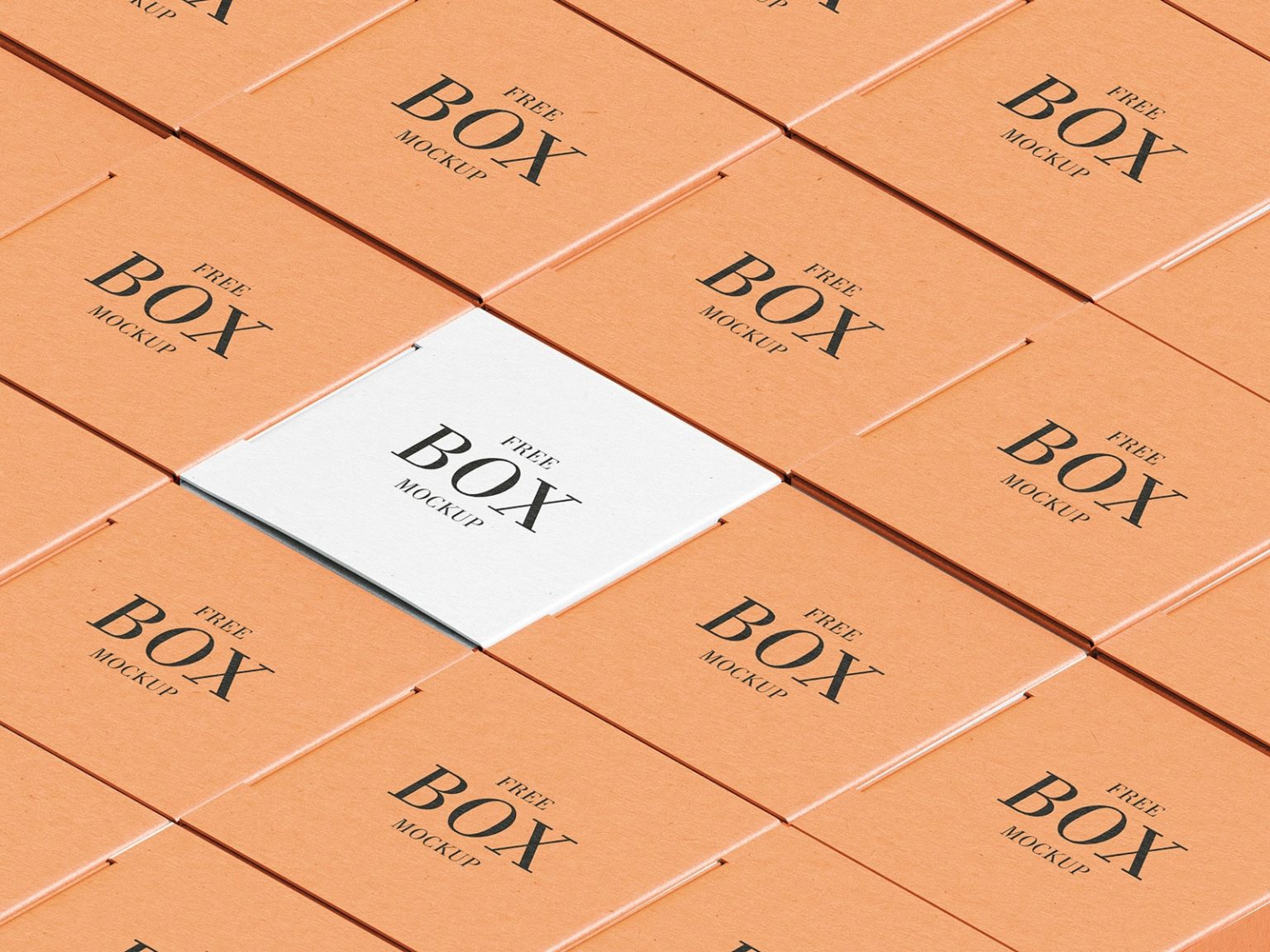 Free Square Boxes in grid layout mockup sets (6 angles) - PacageMockup