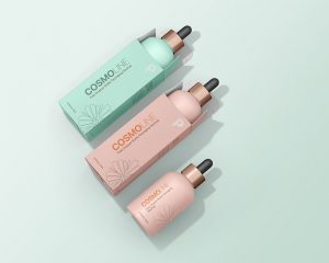 Free Dropper Bottle With Packaging Boxes Mockup