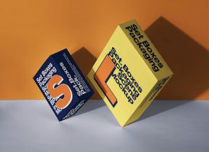 Set of Packaging Thin Boxes Mockup