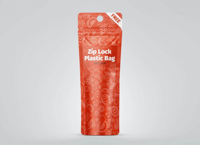 Ziplock Plastic Standing Pouch Mockup
