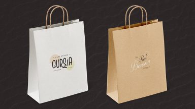 Free 2 Paper Shopping Bags Mockup - Free Package Mockups