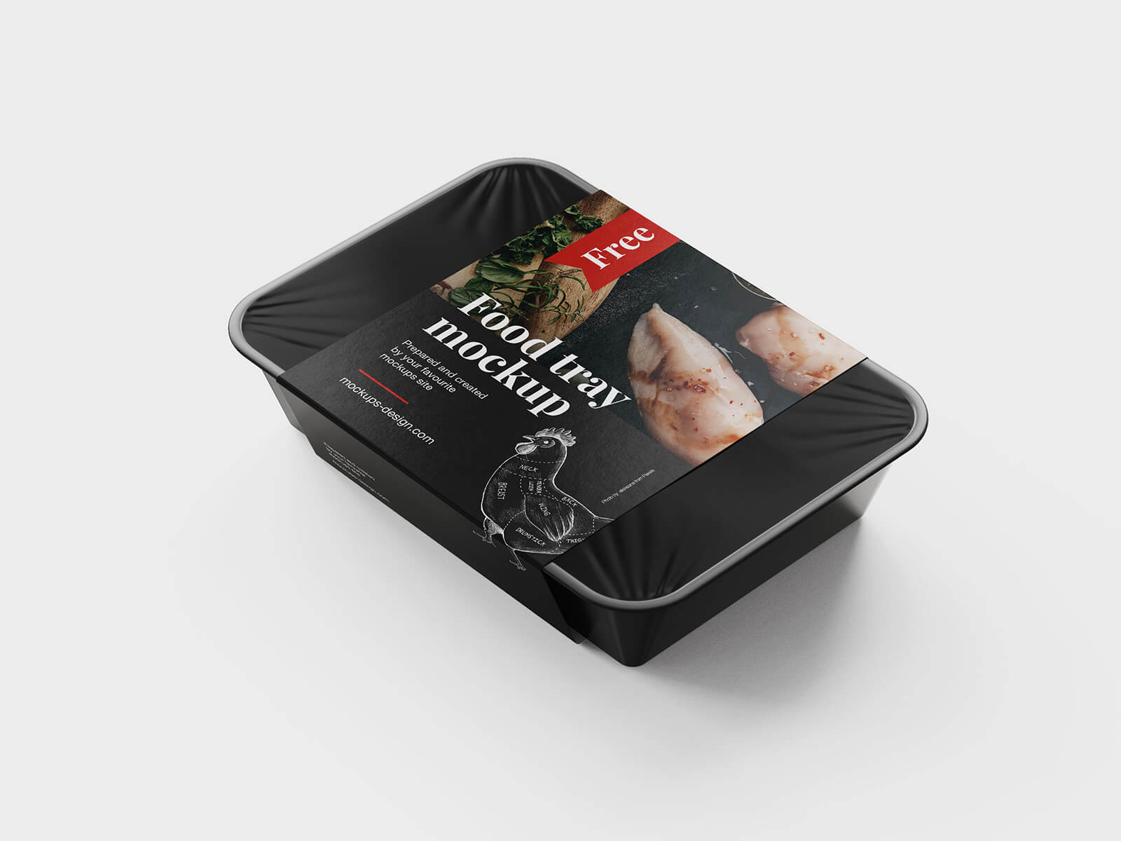 Free Food Tray Packaging Mockup set