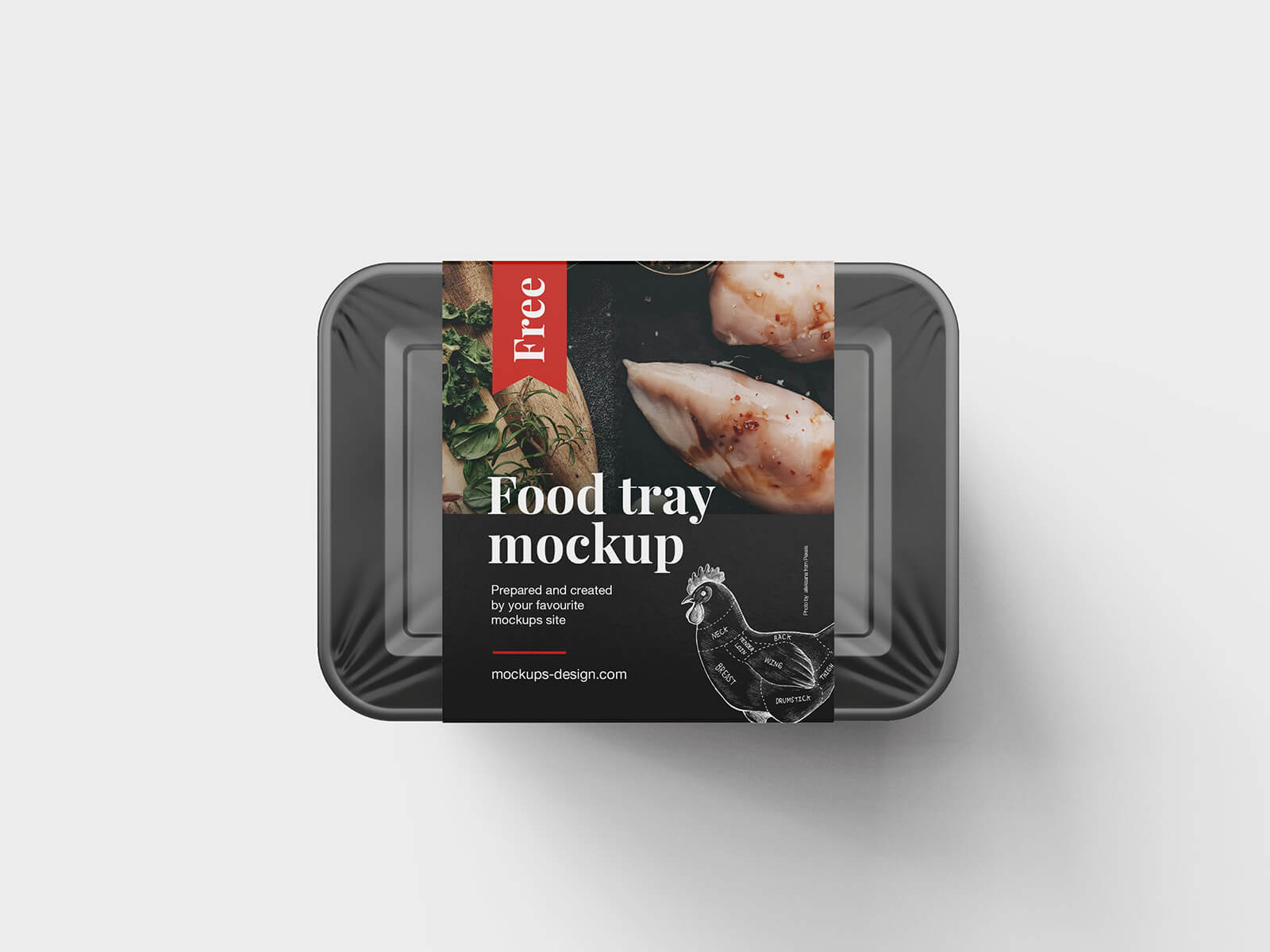 Free Food Tray Packaging Mockup set