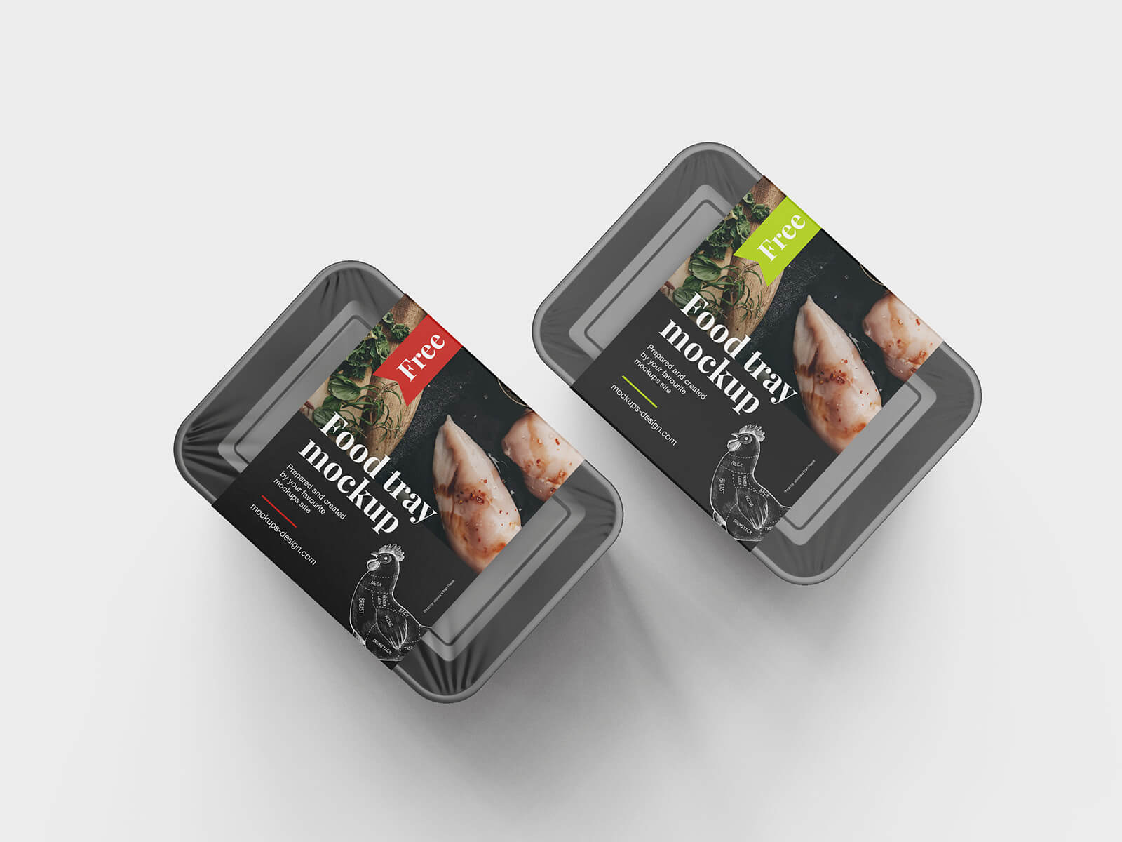 Free Food Tray Packaging Mockup set