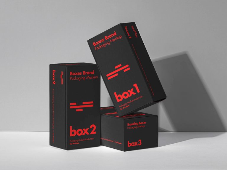 Product Packaging Boxes Mockup Set