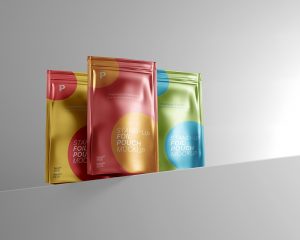 Premium Quality Free Stand-up Foil Pouch Mockup