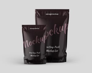 A set of Free Standup Pouch Food Packaging Mockup