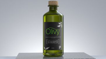 Free Clear Glass Bottle Mockup