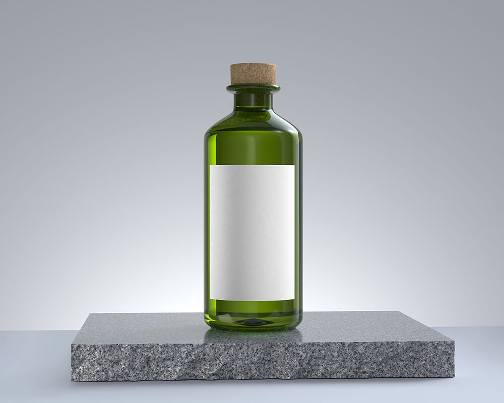 Free Clear Glass Bottle Mockup