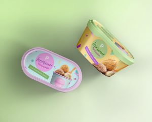 Free Ice Cream Tub Mockup