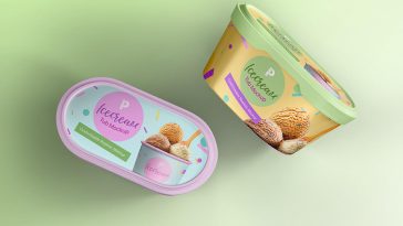 Free Ice Cream Tub Mockup