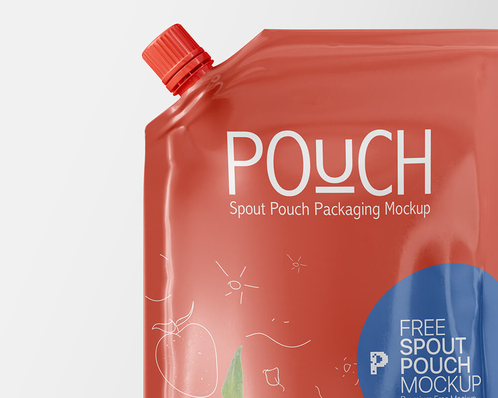 Free Spout Pouch Packaging Mockup