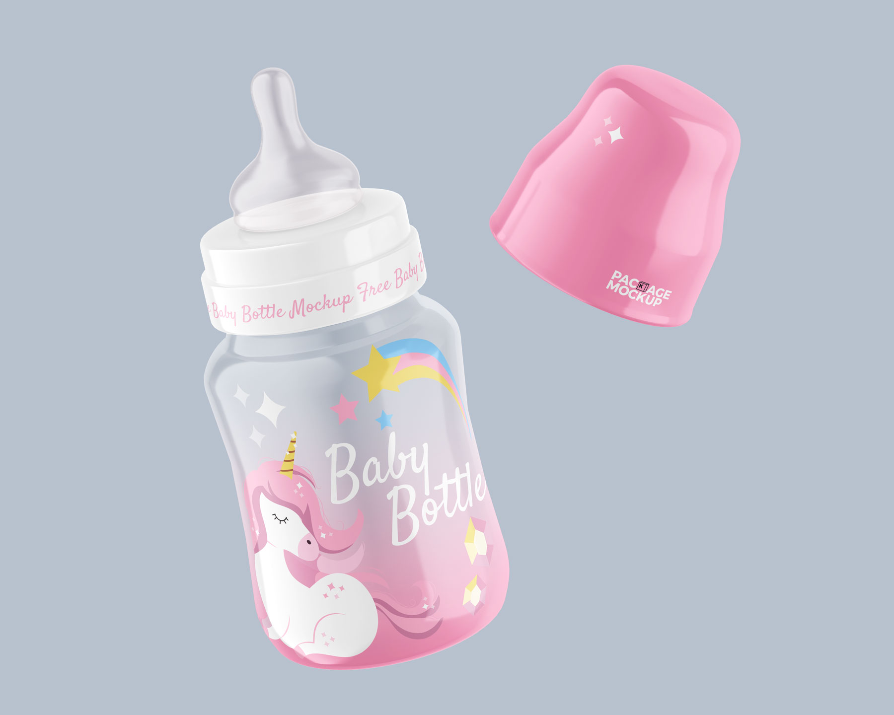Free Baby Milk Feeder Bottle Mockup PSD Set