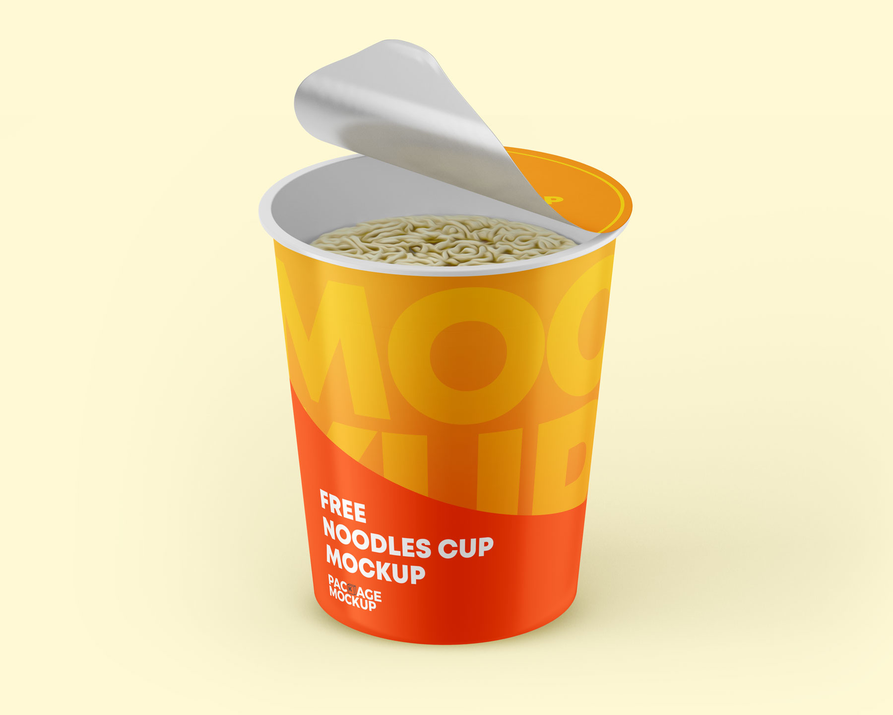 Instant Food Noodles Peel-Off Lid Cup Mockups set