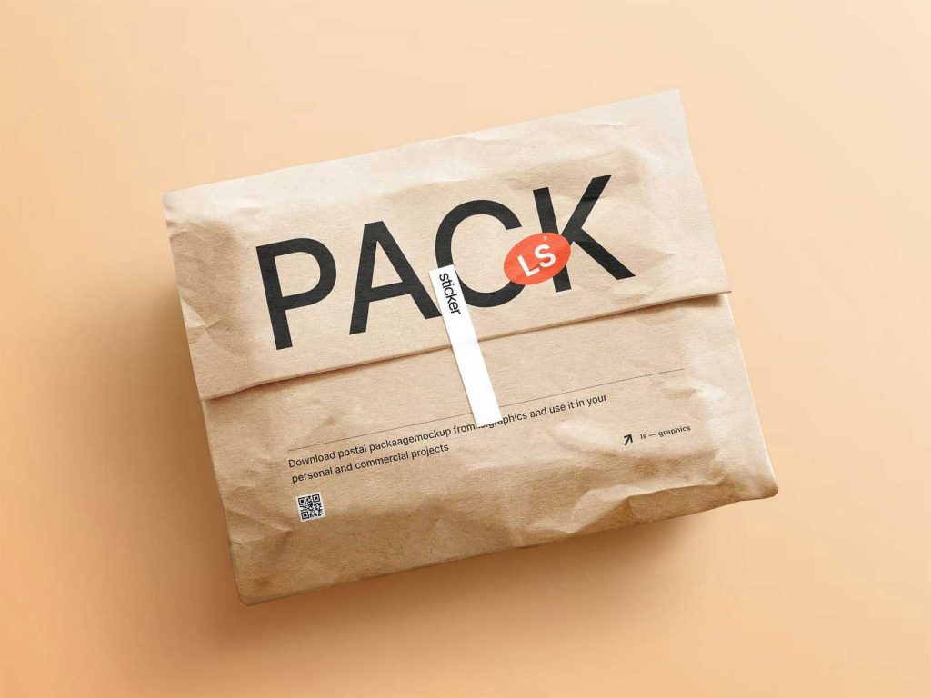 Free Kraft Paper Postal Package
