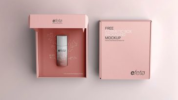 Free Cosmetic Box Packaging Mockup