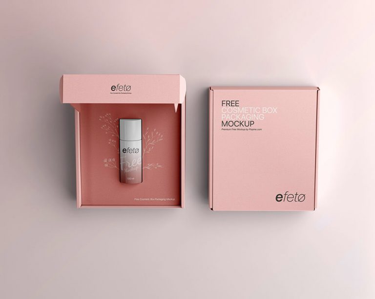 Free Cosmetic Box Packaging Mockup
