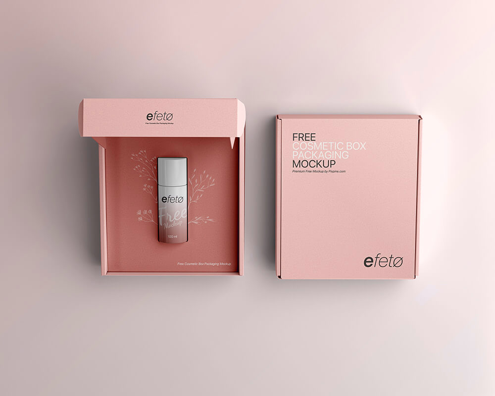 Free Cosmetic Box Packaging Mockup