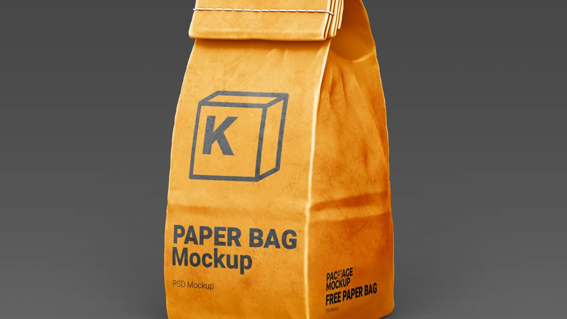 Free Kraft Paper To Go Bag Mockup PSD - Free Package Mockups