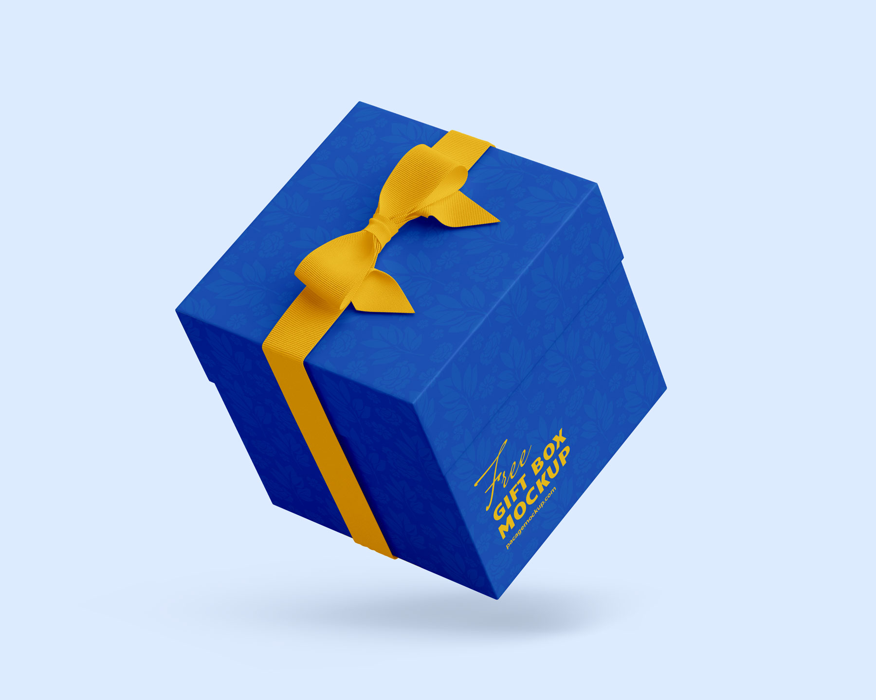 Blue Gift Box with Yellow Ribbon