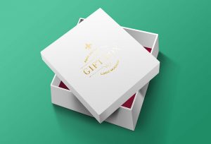 Square Open Gift Box Mockup