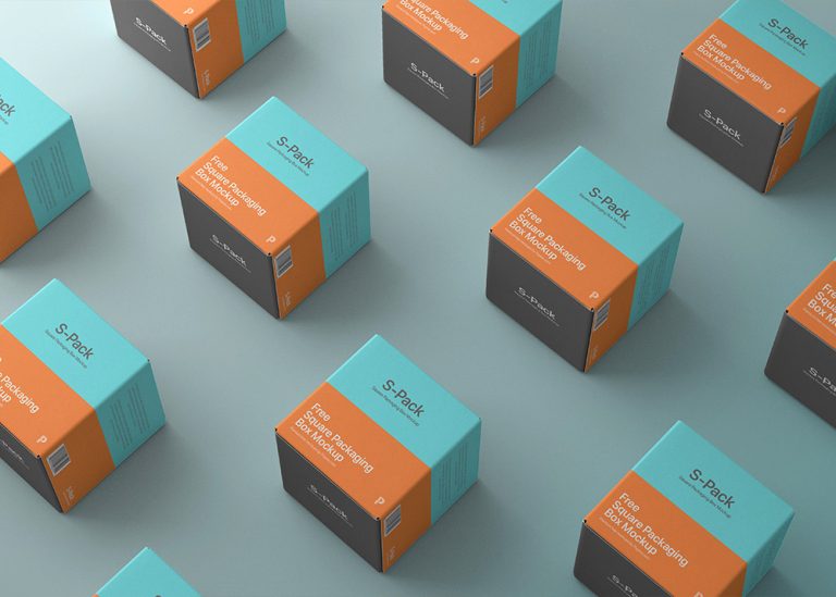 Square Packaging Box Mockups Grid View