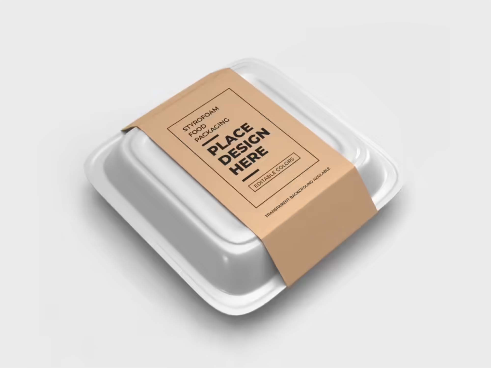 Free Disposable Food Box Mockup