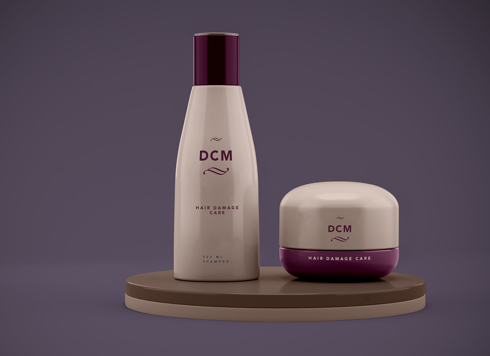 Free Cosmetics Shampoo Bottle & Cream Jar Mockup