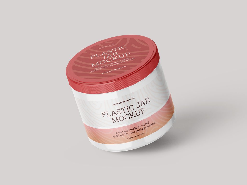 Free Cosmetic Plastic Cream Jar Mockup PSD Set
