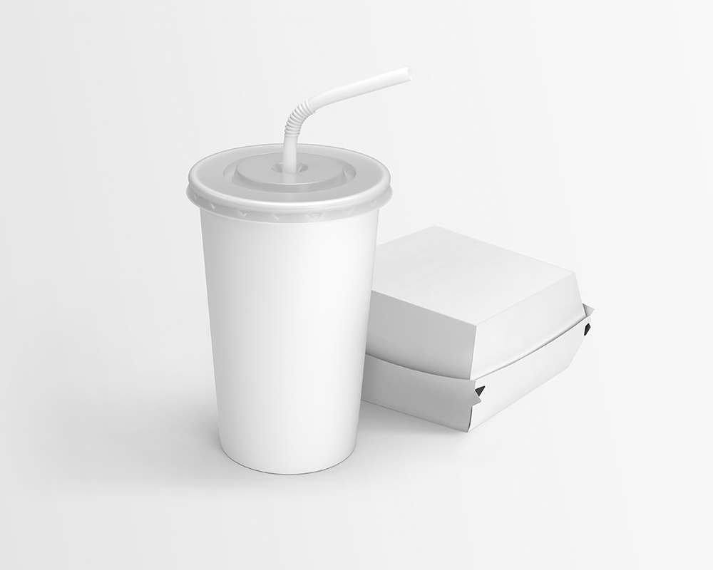 Free Soda Cup and Burger Box Mockup