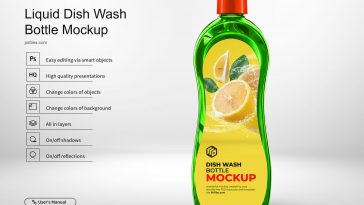Free Dish Wash Bottle Mockup