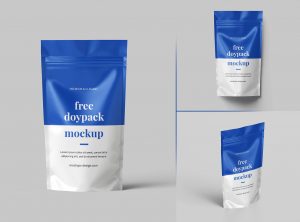Free Doypack Standing Pouch Mockup set - Free Package Mockups