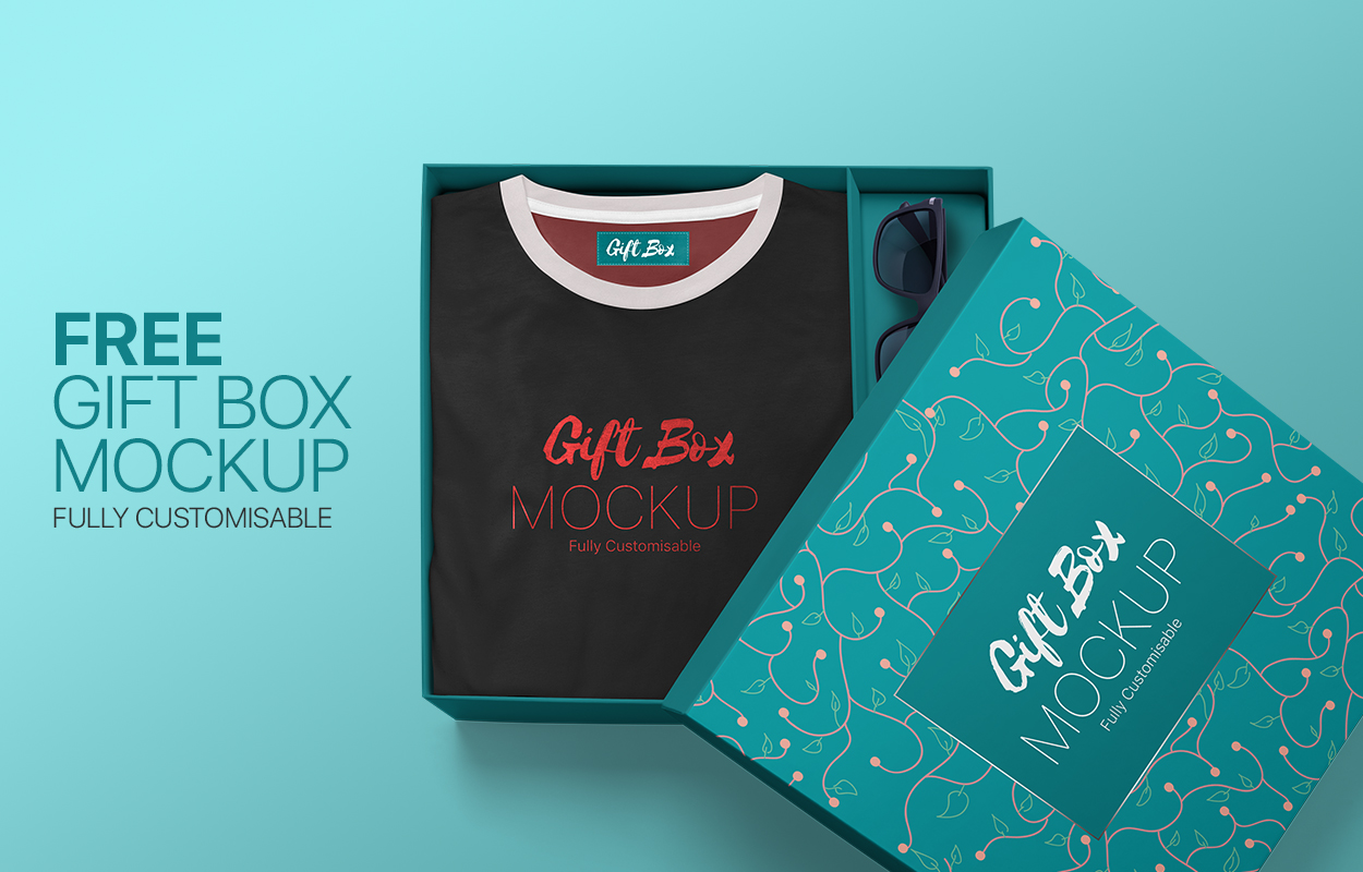 Free Gift Box Mockup