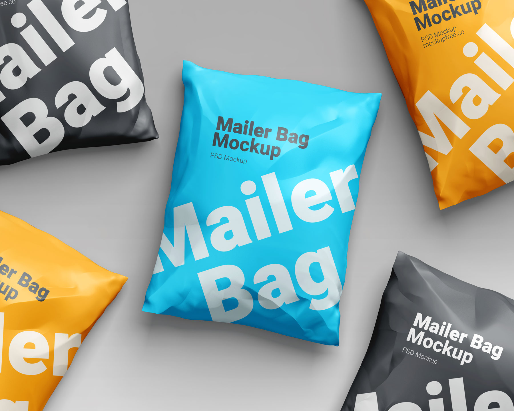 Free Mailer Bag Mockups set