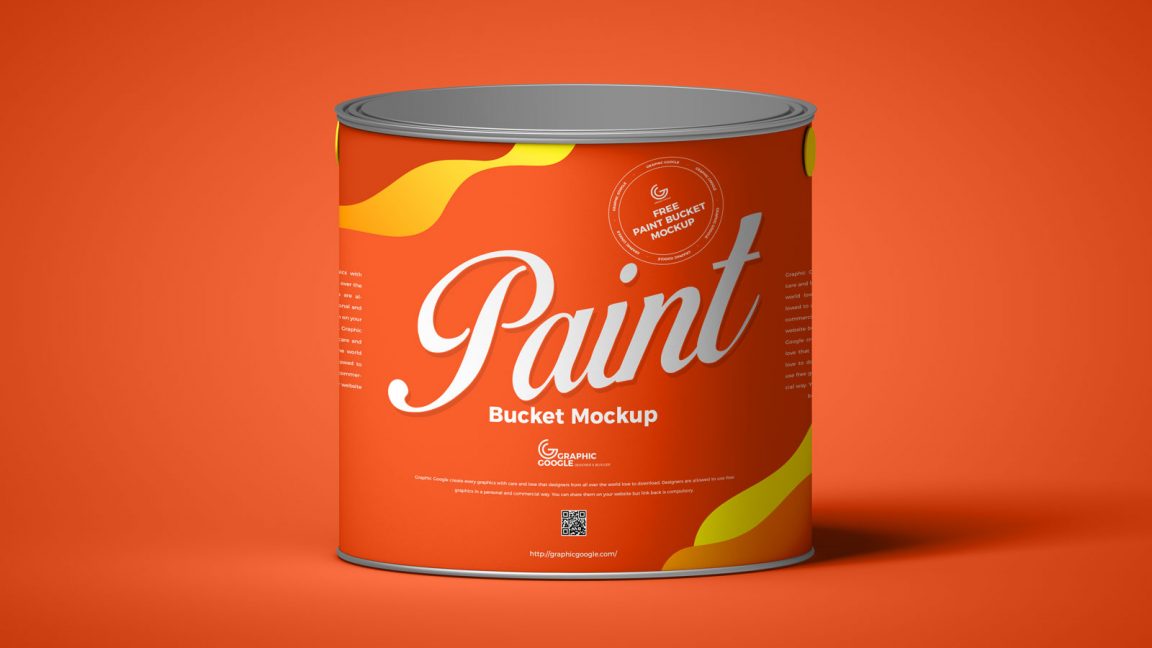 Free 3 Sizes Metal Paint Buckets Mockup Free Package Mockups