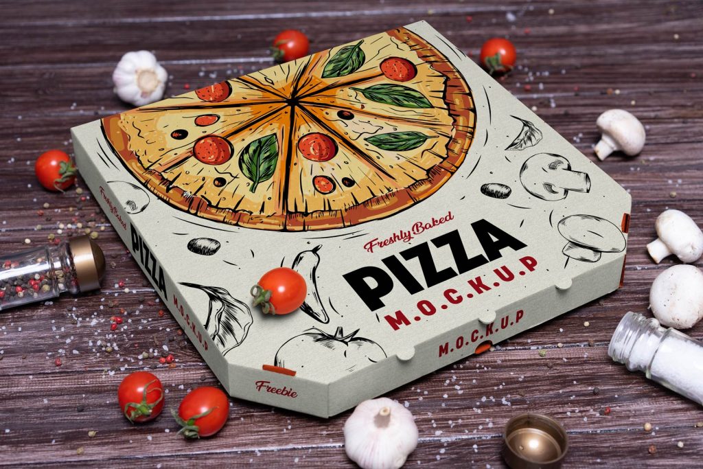 Free Pizza Box Mockup