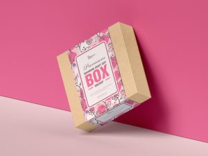 Free Premium Craft Gift Box Mockup